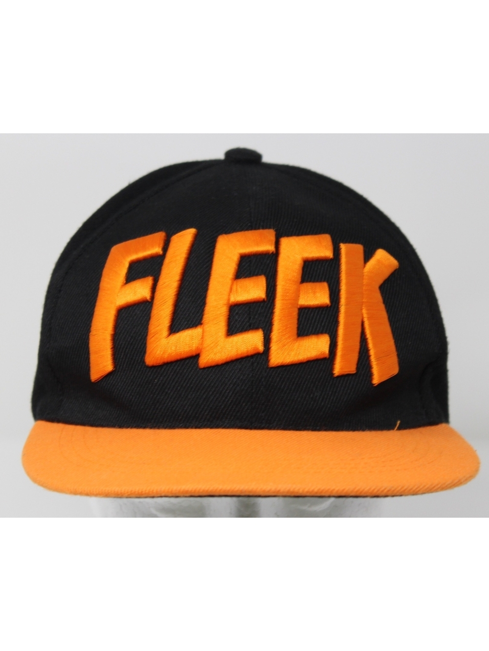 Vintage Six Flags FLEEK 3D Logo Snapback Cap Black & Orange Hip Hop Baseball Hat